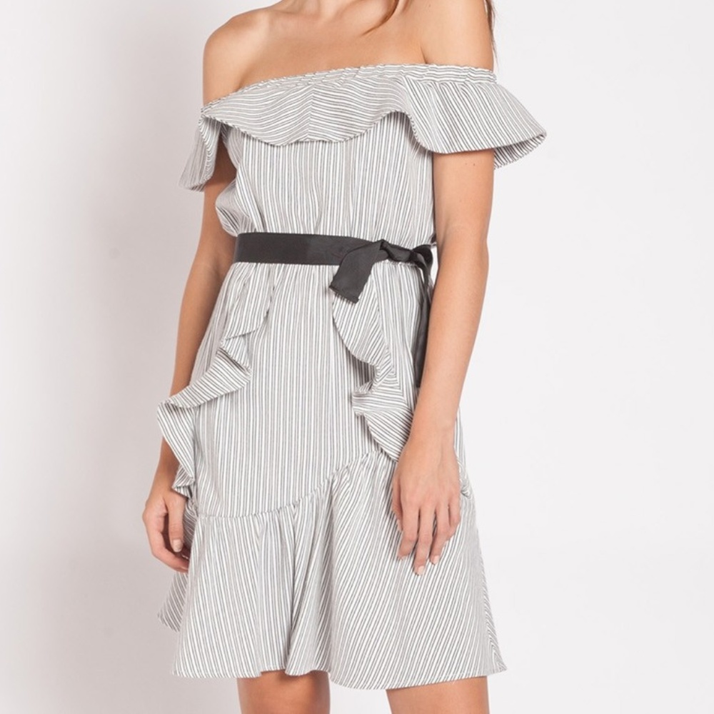 NWT Velvet Heart striped off the shoulder dress